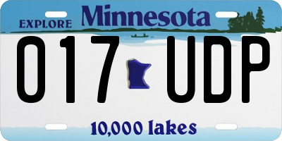 MN license plate 017UDP