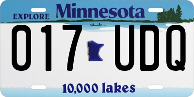 MN license plate 017UDQ
