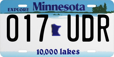 MN license plate 017UDR