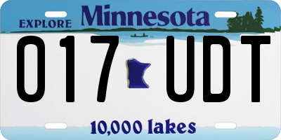 MN license plate 017UDT