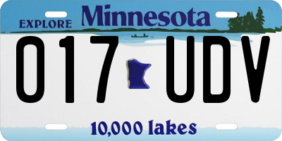 MN license plate 017UDV