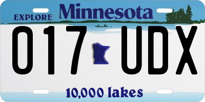 MN license plate 017UDX