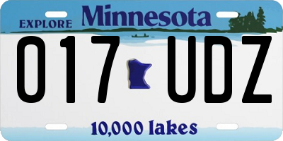 MN license plate 017UDZ