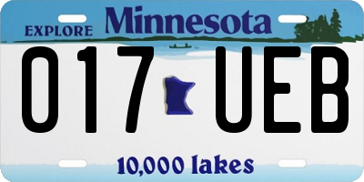 MN license plate 017UEB