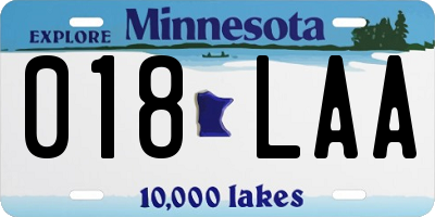 MN license plate 018LAA