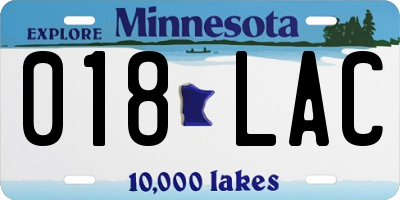 MN license plate 018LAC