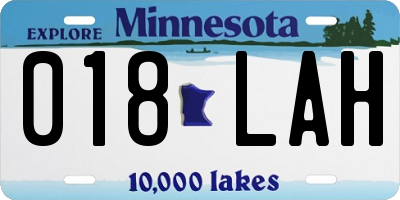 MN license plate 018LAH