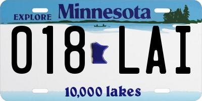 MN license plate 018LAI