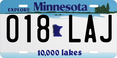 MN license plate 018LAJ