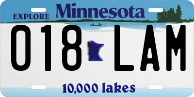 MN license plate 018LAM
