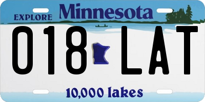 MN license plate 018LAT