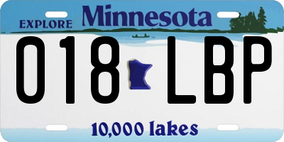MN license plate 018LBP