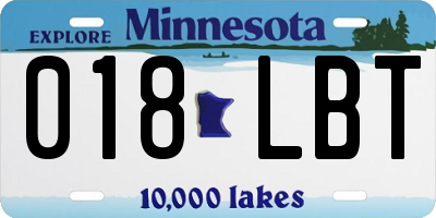 MN license plate 018LBT