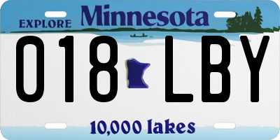 MN license plate 018LBY