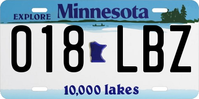 MN license plate 018LBZ