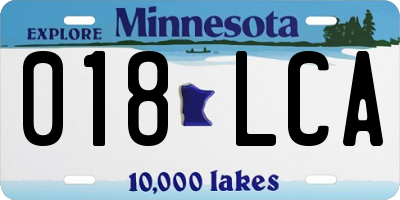 MN license plate 018LCA