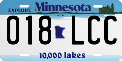 MN license plate 018LCC