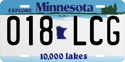 MN license plate 018LCG