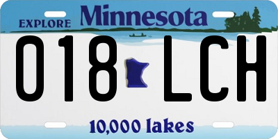 MN license plate 018LCH