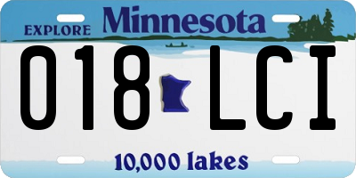 MN license plate 018LCI