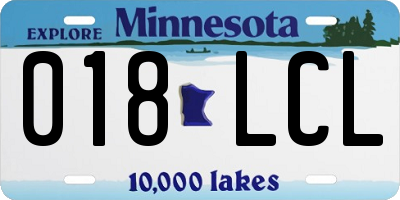 MN license plate 018LCL
