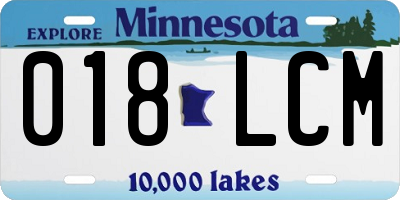 MN license plate 018LCM