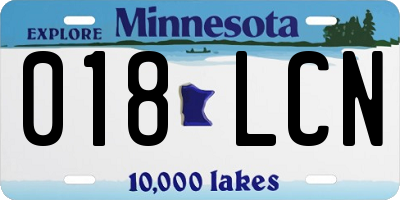 MN license plate 018LCN
