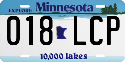 MN license plate 018LCP