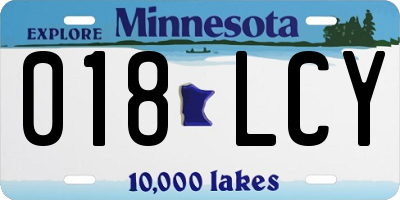 MN license plate 018LCY