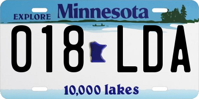 MN license plate 018LDA