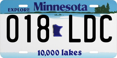 MN license plate 018LDC