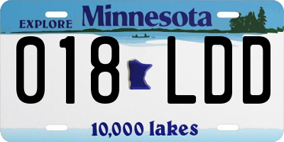 MN license plate 018LDD