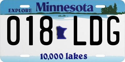 MN license plate 018LDG