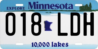 MN license plate 018LDH