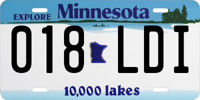 MN license plate 018LDI