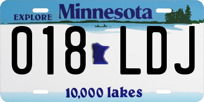 MN license plate 018LDJ