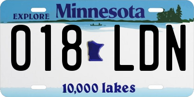 MN license plate 018LDN