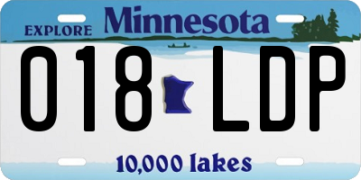 MN license plate 018LDP