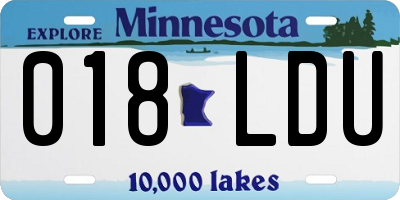 MN license plate 018LDU