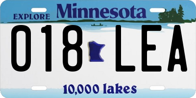 MN license plate 018LEA