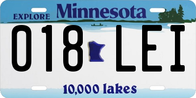 MN license plate 018LEI