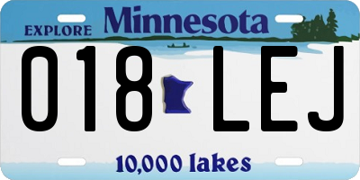 MN license plate 018LEJ