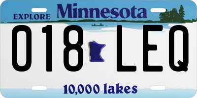 MN license plate 018LEQ