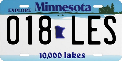 MN license plate 018LES