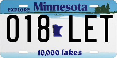 MN license plate 018LET