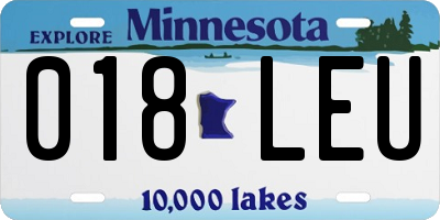 MN license plate 018LEU