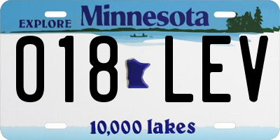 MN license plate 018LEV