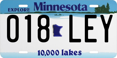 MN license plate 018LEY