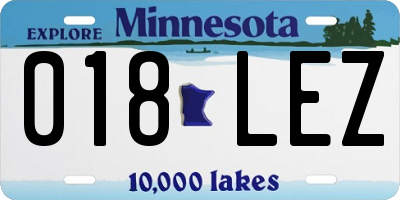 MN license plate 018LEZ