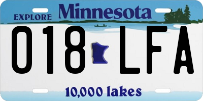MN license plate 018LFA
